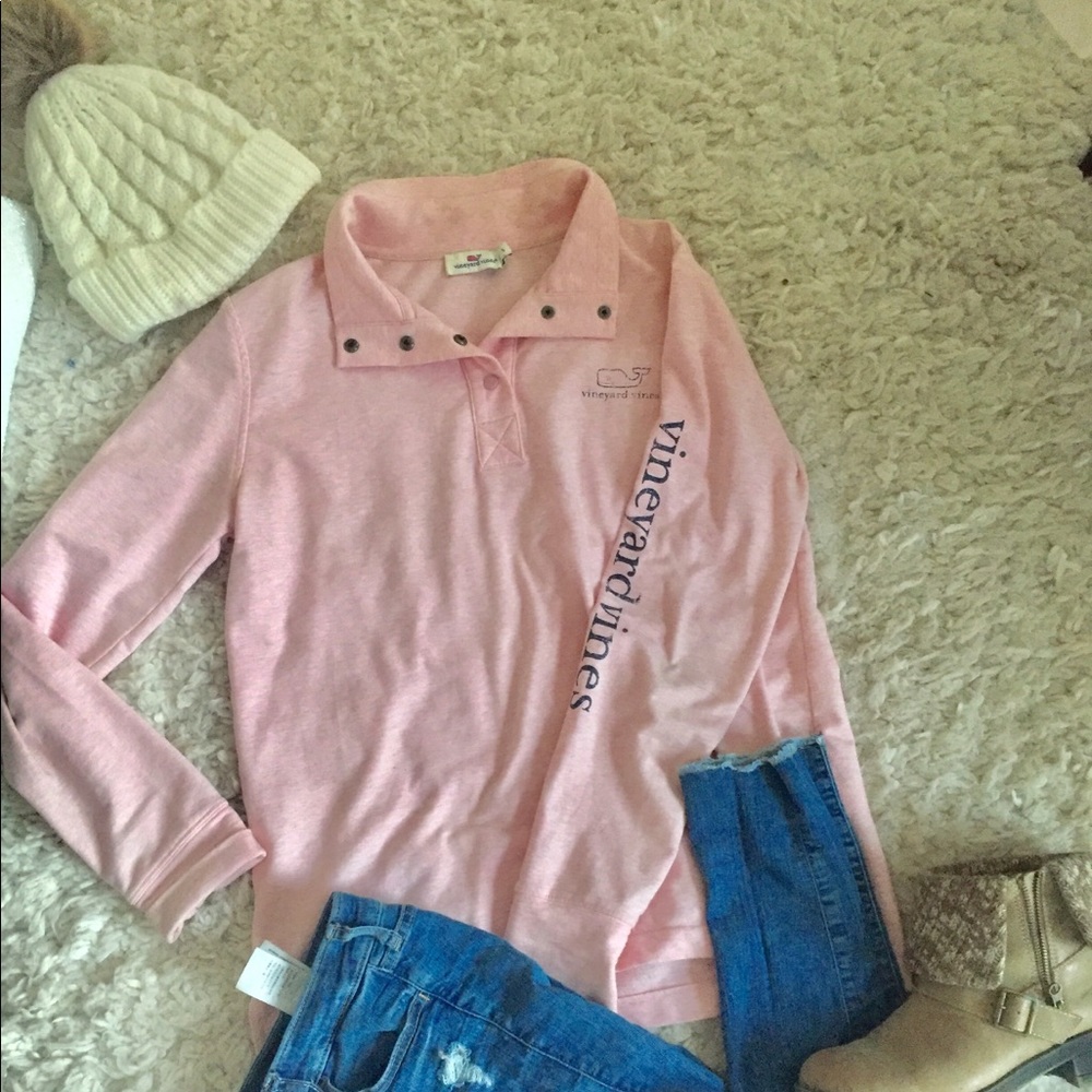 Long-Sleeve Vintage Whale Snap Placket Pullover